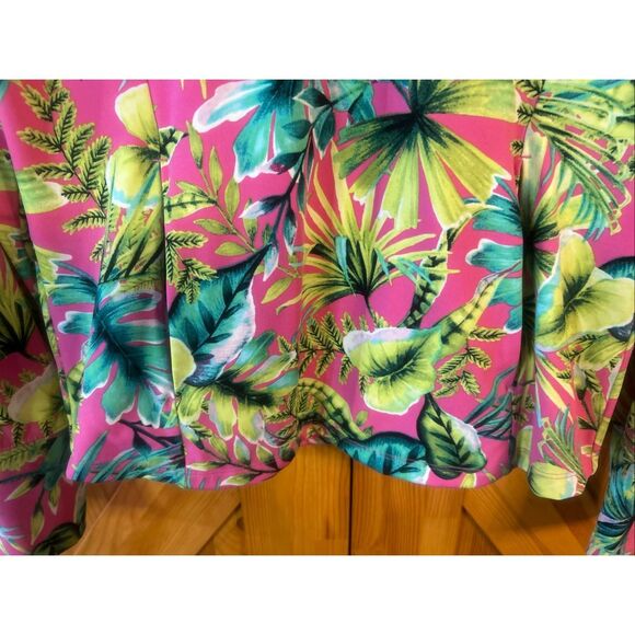 Tommy Bahama Active Womens M 1/4 Zip Pullover Floral Pink Green (5847) - Picture 2 of 7